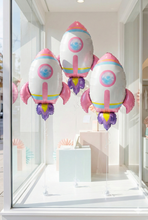 Load image into Gallery viewer, Pink Rocket Ship Foil Balloon – Space Party & Galaxy-Theme