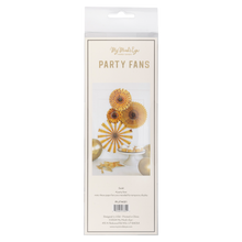 Load image into Gallery viewer, Gold and White Party Fan Set