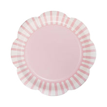 Load image into Gallery viewer, Pink Striped 9" Scallops Plate