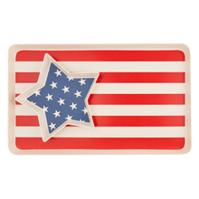 Load image into Gallery viewer, My Mind’s Eye American Flag Stacked Reusable Bamboo Serving Tray Set