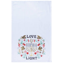 Load image into Gallery viewer, Love and Light Hanukkah Dishtowel
