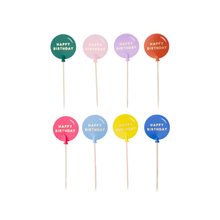 Load image into Gallery viewer, Rainbow Happy Birthday Cupcake Toppers (Set of 16)