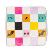 Load image into Gallery viewer, PLNP444 - Halloween Checkerboard Scallop Cocktail Napkin