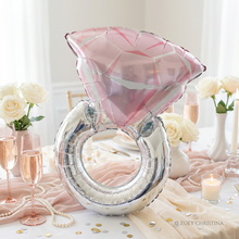 Load image into Gallery viewer, Pink Engagement Ring Foil Balloon