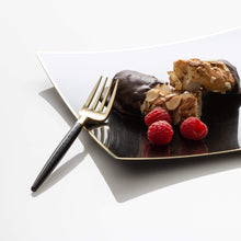 Load image into Gallery viewer, Black and Gold Plastic Mini Forks | 20 Forks: 20 Mini Forks