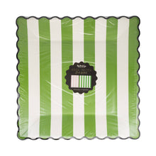 Load image into Gallery viewer, Green Stripe Pink Stripe 11" Plate Set