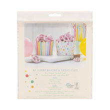 Load image into Gallery viewer, PLJC2033 - JUMBO Foiled Primary Watercolor Dots/Stripes Baking Cup