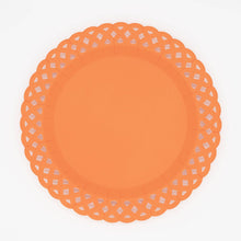 Load image into Gallery viewer, Orange Basketweave Dinner Plates