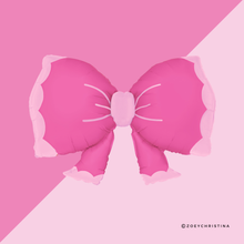 Load image into Gallery viewer, Pink Bow Foil Balloon – 23" Scalloped Edge, Girly Party