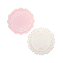 Load image into Gallery viewer, Round Pink Bows Paper Plate