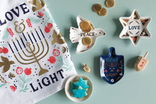 Load image into Gallery viewer, Love and Light Hanukkah Dishtowel