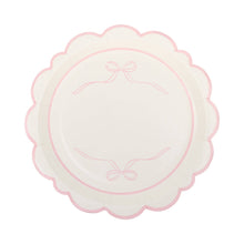 Load image into Gallery viewer, Round Pink Bows Paper Plate