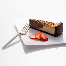 Load image into Gallery viewer, White and Gold Plastic Mini Forks | 20 Forks: 20 Mini Forks