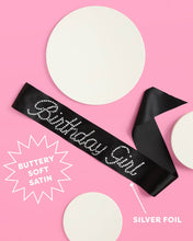 Load image into Gallery viewer, Birthday Girl Sash Black Rhinestone