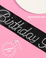Load image into Gallery viewer, Birthday Girl Sash Black Rhinestone