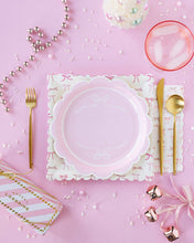 Load image into Gallery viewer, Round Pink Bows Paper Plate