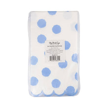 Load image into Gallery viewer, Blue Polka Dot Dinner Napkin