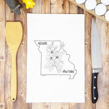 Load image into Gallery viewer, Missouri State Flower Flour Sack Kitchen Tea Towel