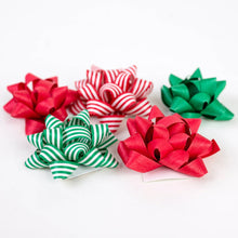 Load image into Gallery viewer, Eco Gift Bows • Artisanal Natural Cotton • Christmas Mix
