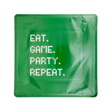 Load image into Gallery viewer, Eat Game Party Square Paper Plate