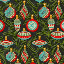 Load image into Gallery viewer, Christmas Baubles Black Wrapping Paper