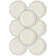 Load image into Gallery viewer, Pembroke Cream with Blue Edge 12" Paper Plate