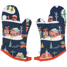 Load image into Gallery viewer, Candy Cane Lane Christmas Oven Mitts Set of 2