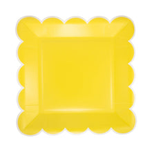 Load image into Gallery viewer, Yellow Scalloped Square 9" Plate