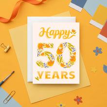 Load image into Gallery viewer, Happy 50 Years Card – Bold Floral Milestone