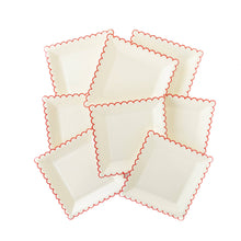 Load image into Gallery viewer, Believe White/Red Scallop 9" Plate- 8ct