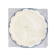Load image into Gallery viewer, Pembroke Cream with Blue Edge 12" Paper Plate