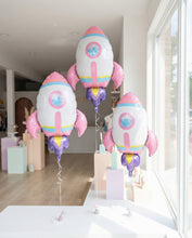 Load image into Gallery viewer, Pink Rocket Ship Foil Balloon – Space Party & Galaxy-Theme