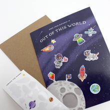 Load image into Gallery viewer, Sticker Scene Card - Outer Space Birthday