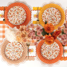 Load image into Gallery viewer, Orange Basketweave Dinner Plates
