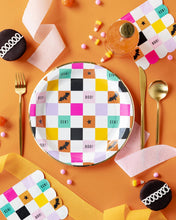 Load image into Gallery viewer, PLNP444 - Halloween Checkerboard Scallop Cocktail Napkin