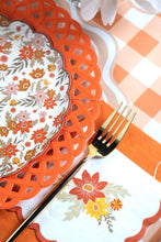 Load image into Gallery viewer, Orange Basketweave Dinner Plates