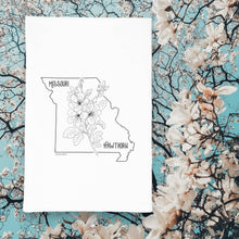 Load image into Gallery viewer, Missouri State Flower Flour Sack Kitchen Tea Towel