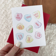 Load image into Gallery viewer, Candy Heart Lovers Card
