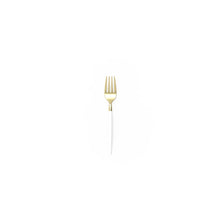 Load image into Gallery viewer, White and Gold Plastic Mini Forks | 20 Forks: 20 Mini Forks