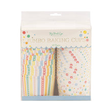 Load image into Gallery viewer, PLJC2033 - JUMBO Foiled Primary Watercolor Dots/Stripes Baking Cup