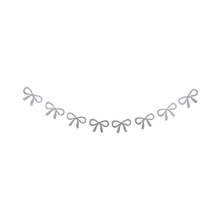 Load image into Gallery viewer, Silver Glitter Bow Banner