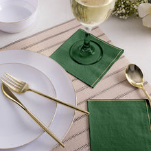 Load image into Gallery viewer, Emerald with Gold Stripe Paper Cocktail Napkins | 20 Napkins: 20 Beverage Napkins - 5" x 5"