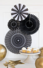 Load image into Gallery viewer, Black and White Party Fan Set