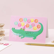Load image into Gallery viewer, Birthday Alligator | Animal Birthday Card | Kids Greeting