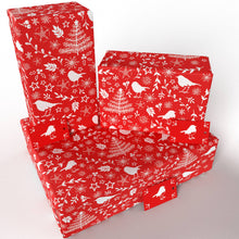 Load image into Gallery viewer, Christmas Scandi Robins Wrapping Paper