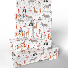 Load image into Gallery viewer, Christmas Party Animals Wrapping Paper