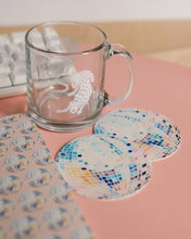 Load image into Gallery viewer, Rainbow Disco Ball Reusable Chipboard Coasters