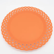 Load image into Gallery viewer, Orange Basketweave Dinner Plates