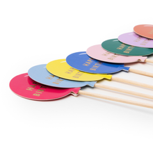 Load image into Gallery viewer, Rainbow Happy Birthday Cupcake Toppers (Set of 16)