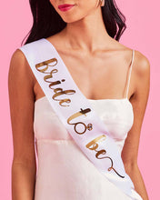 Load image into Gallery viewer, Bride To Be White Sash